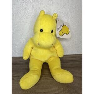 Mary Meyer Yellow Hippopotamus Bean Bag Plush Hippo 8.5” Y2K Vintage
